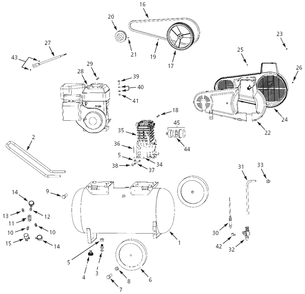 Air-Compressor Parts Diagram and Parts List for SDR4B220  Campbell Hausfeld Compressor